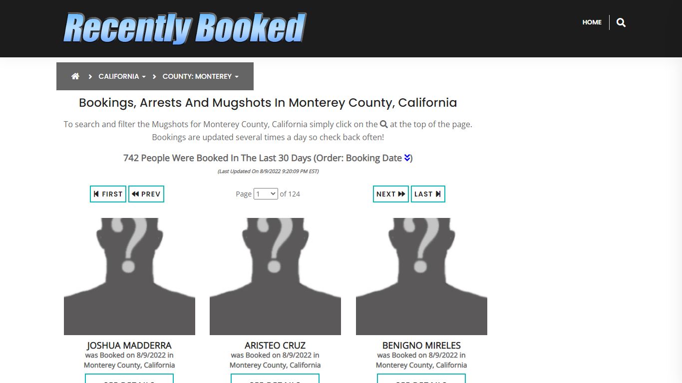 Recent bookings, Arrests, Mugshots in Monterey County ...